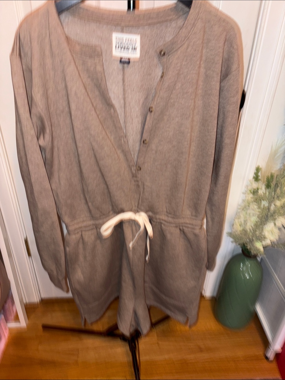 American Eagle Outfitters Taupe sweatsuit Romper